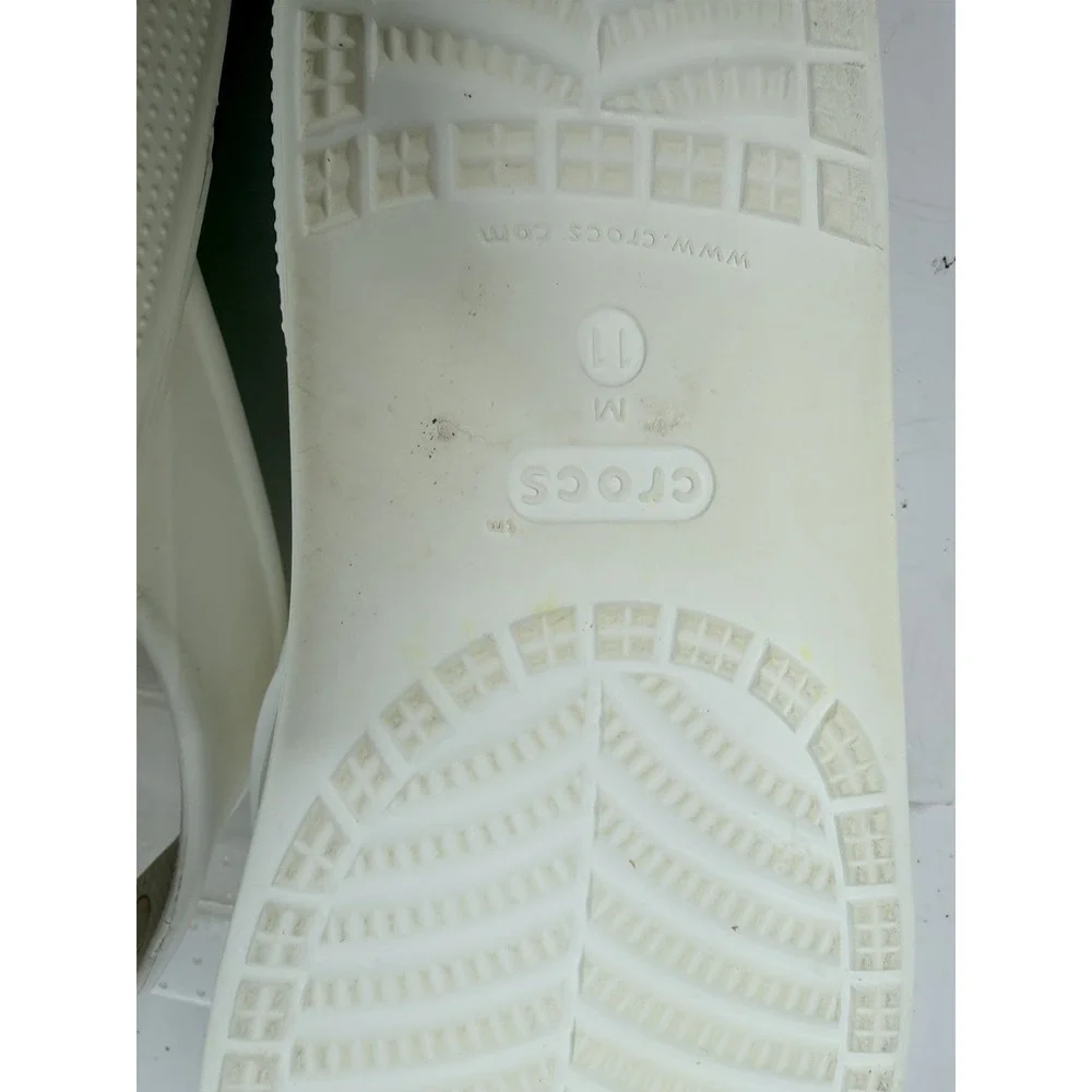 Crocs Iconic Comfort Rainbow Flip Flops White Men's Size 11 Pride‎ Sandals